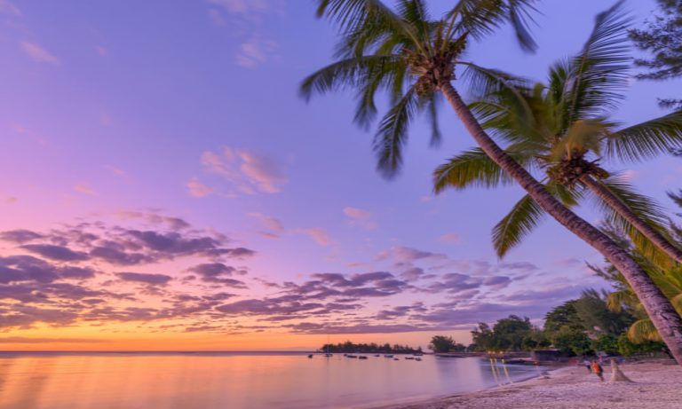Beach sunset Mauritius