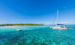 Catamaran island excursions in the north of Mauritius