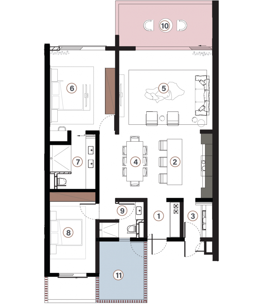 2 bedroom apartment first and second floor